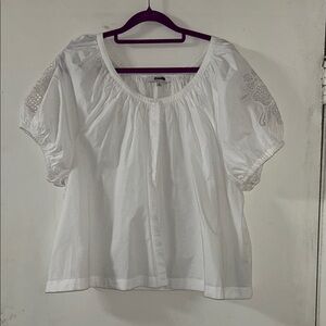 Madewell White Embroidered Blouse